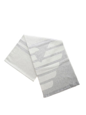 EMPORIO ARMANI: sciarpe e foulard - Sciarpa in lana con maxi logo