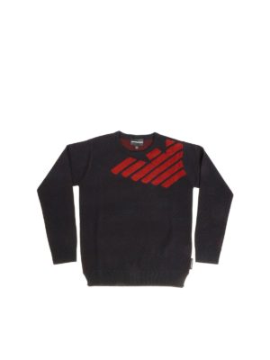 EMPORIO ARMANI: Sweatshirts & Sweaters - Navy blue pullover with logo