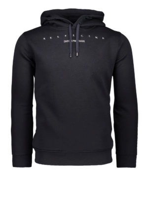 EMPORIO ARMANI: Felpe e maglie - Felpa in jersey blu con stampa Respect Me