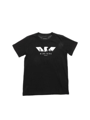 EMPORIO ARMANI: t-shirts - New York print t-shirt in black