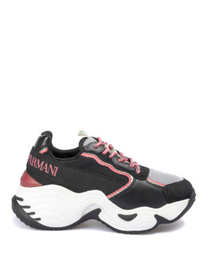 EMPORIO ARMANI: trainers - Pink and black sneakers