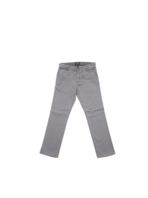 EMPORIO ARMANI: trousers - Grey trousers with metal logo