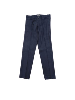 EMPORIO ARMANI: trousers - Trousers in dark blue with logo