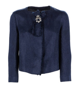 ERMANNO SCERVINO: giacche blazer - Giacca in lino dettaglio gioiello