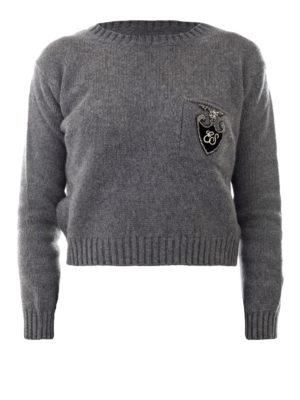 ERMANNO SCERVINO: crew necks - Logo crest wool and cashmere sweater