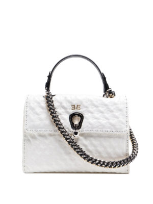 ERMANNO SCERVINO: borse a spalla - Borsa bianca in pelle effetto stropicciato