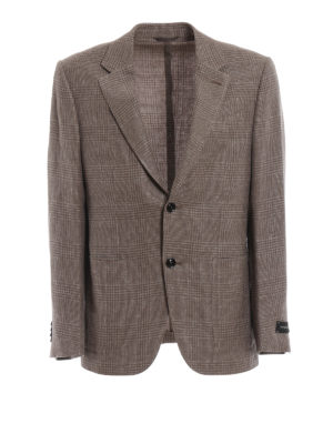 ERMENEGILDO ZEGNA: giacche blazer - Giacca Crossover in misto lino a quadri
