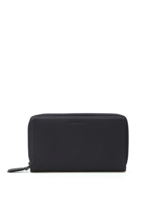 Ermenegildo Zegna: clutches - Double compartment leather clutch