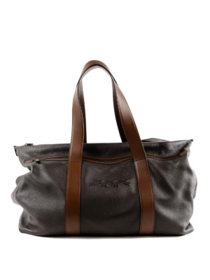 ERMENEGILDO ZEGNA: Borse da viaggio - Borsa da viaggio Holdall in pelle di cervo