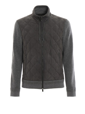 ERMENEGILDO ZEGNA: giacche imbottite - Giacca con pannello in pelle d'agnello