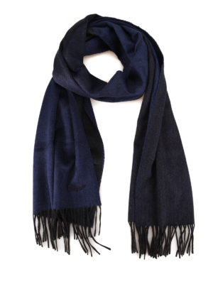 ERMENEGILDO ZEGNA: sciarpe e foulard - Sciarpa in seta blu scuro