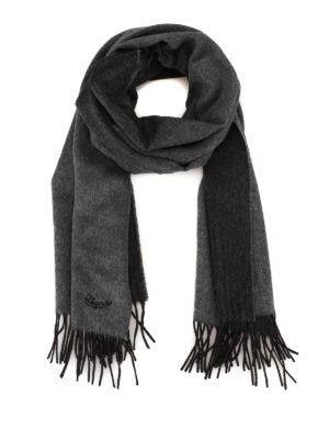 ERMENEGILDO ZEGNA: sciarpe e foulard - Sciarpa in seta grigio scuro