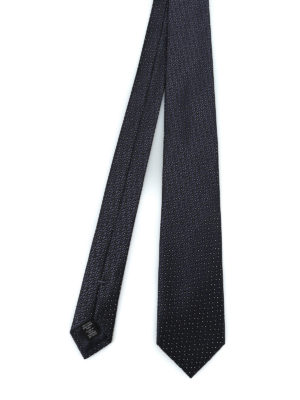ERMENEGILDO ZEGNA: cravatte e papillion - Cravatta in seta lucida jacquard nera
