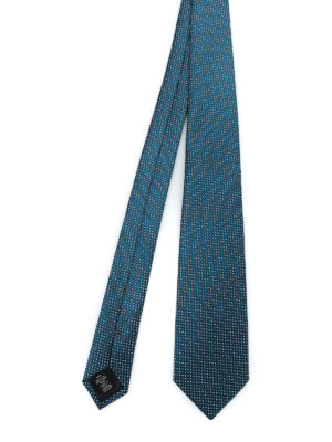 ERMENEGILDO ZEGNA: cravatte e papillion - Cravatta in seta blu petrolio fantasia