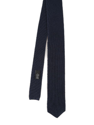 ERMENEGILDO ZEGNA: cravatte e papillion - Cravatta blu in maglia di seta