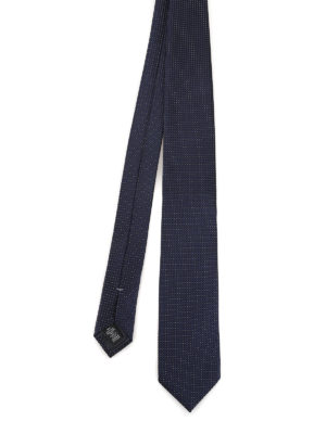 ERMENEGILDO ZEGNA: cravatte e papillion - Cravatta in seta blu a quadratini