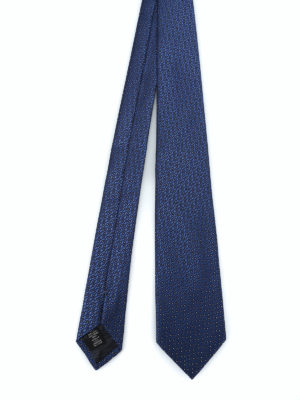 ERMENEGILDO ZEGNA: cravatte e papillion - Cravatta in seta lucida jacquard blu