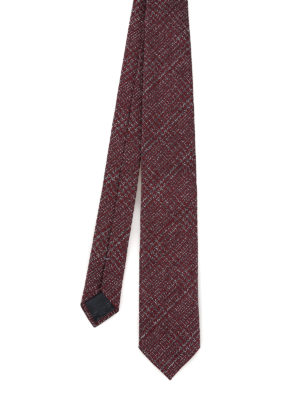 ERMENEGILDO ZEGNA: cravatte e papillion - Cravatta in seta melange bordeaux