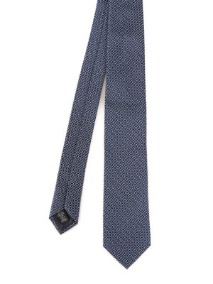 ERMENEGILDO ZEGNA: ties & bow ties - Geometrical pattern silk tie