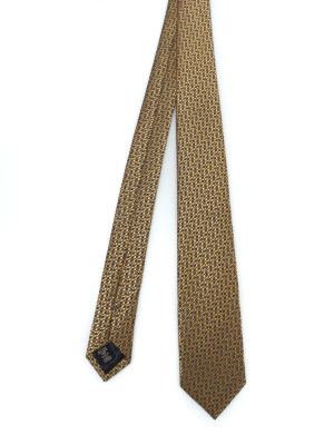 ERMENEGILDO ZEGNA: cravatte e papillion - Cravatta in seta lucida jacquard giallo oro