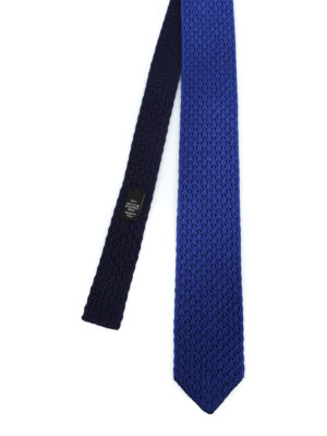 ERMENEGILDO ZEGNA: cravatte e papillion - Cravatta double in seta lavorata a maglia