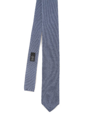 ERMENEGILDO ZEGNA: cravatte e papillion - Cravatta celeste in maglia di seta