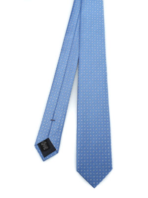 ERMENEGILDO ZEGNA: cravatte e papillion - Cravatta in seta jacquard azzurra con pois