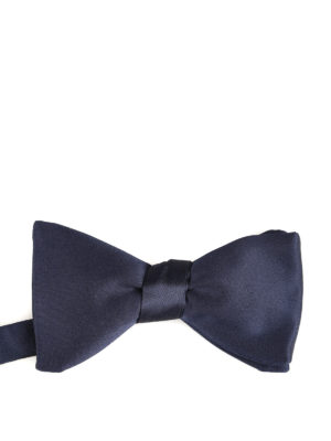 ERMENEGILDO ZEGNA: cravatte e papillion - Papillon in raso di seta blu notte