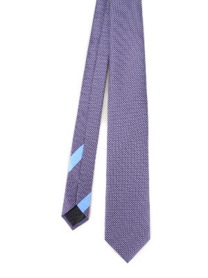 ERMENEGILDO ZEGNA: ties & bow ties - Mini check silk tie