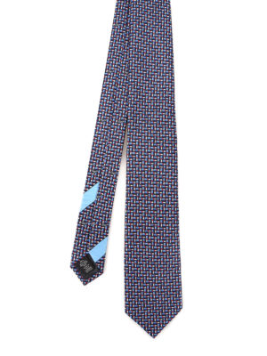 ERMENEGILDO ZEGNA: ties & bow ties - Mini fountain pen patterned tie