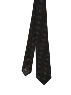 Ermenegildo Zegna: ties & bow ties - Mini polka dot black silk tie