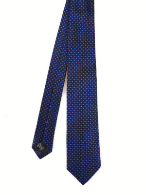 ERMENEGILDO ZEGNA: cravatte e papillion - Cravatta blu in seta a pois