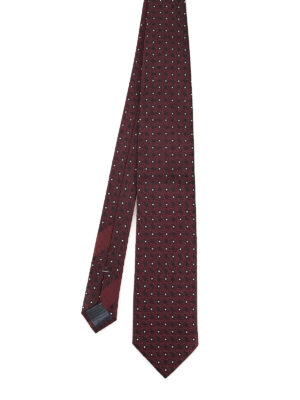 ERMENEGILDO ZEGNA: cravatte e papillion - Cravatta bordeaux in seta a pois