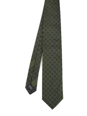 ERMENEGILDO ZEGNA: cravatte e papillion - Cravatta verdone in seta a pois