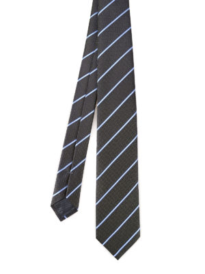 ERMENEGILDO ZEGNA: cravatte e papillion - Cravatta verdone in seta a righe