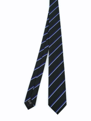 ERMENEGILDO ZEGNA: cravatte e papillion - Cravatta in seta lavorata Regimental