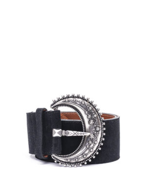 ETRO: belts - Black suede belt