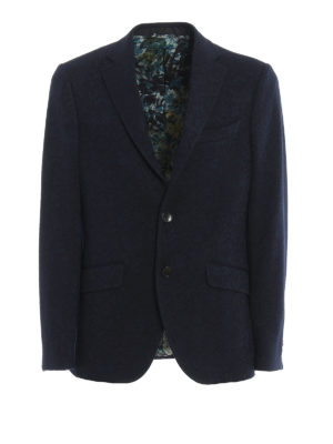 ETRO: blazers - Floral motif wool blend blazer