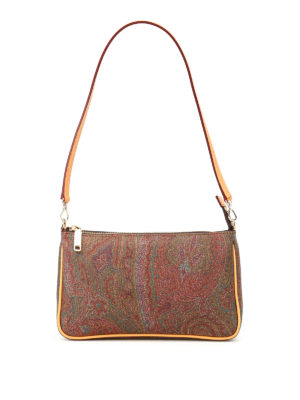ETRO: pochette - Clutch Paisley con bordi in pelle