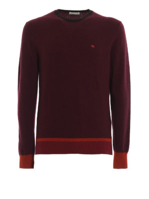 ETRO: crew necks - Contrasting edges wool and cashmere sweater
