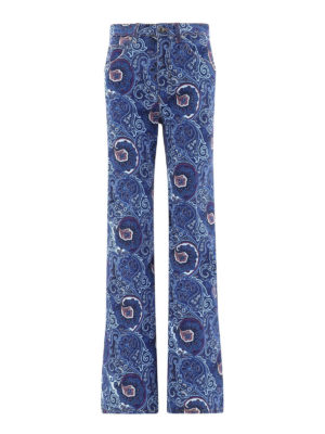 ETRO: flared jeans - Paisley print flared jeans