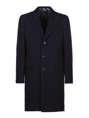 ETRO: cappotti al ginocchio - Cappotto in misto lana stile blazer