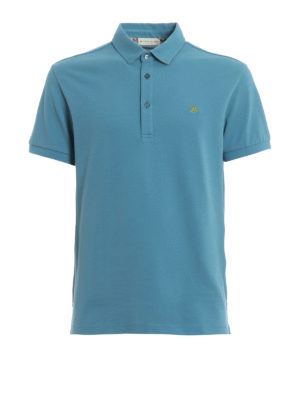 ETRO: polo - Polo azzurra con retrocollo stampa paisley