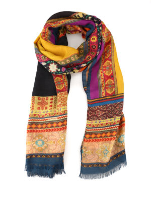 ETRO: sciarpe e foulard - Sciarpa Delhy in seta e lana