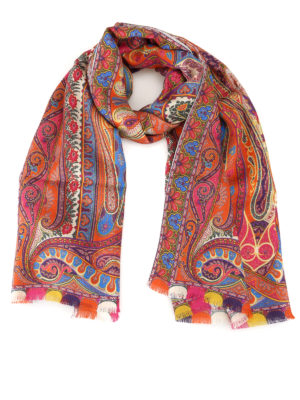 ETRO: sciarpe e foulard - Sciarpa Delhy in lana e seta motivo Paisley