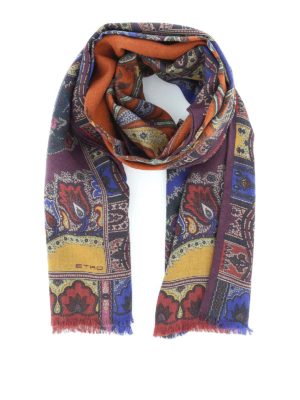 ETRO: scarves - Patterned wool and yak scarf