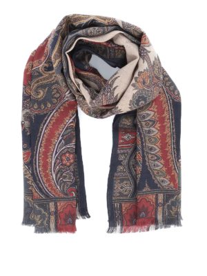 ETRO: scarves - Patterned wool and yak scarf