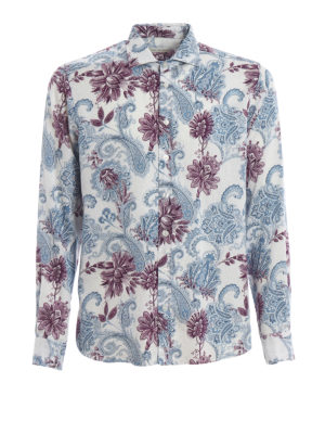 ETRO: camicie - Camicia in cotone stampa paisley floreale
