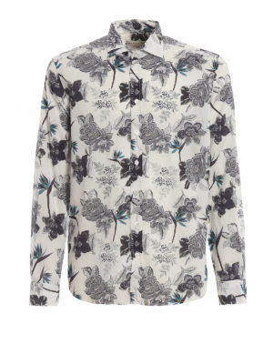ETRO: camicie - Camicia in cotone a fiori sfondo bianco