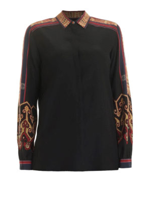 ETRO: shirts - Printed sleeve silk shirt
